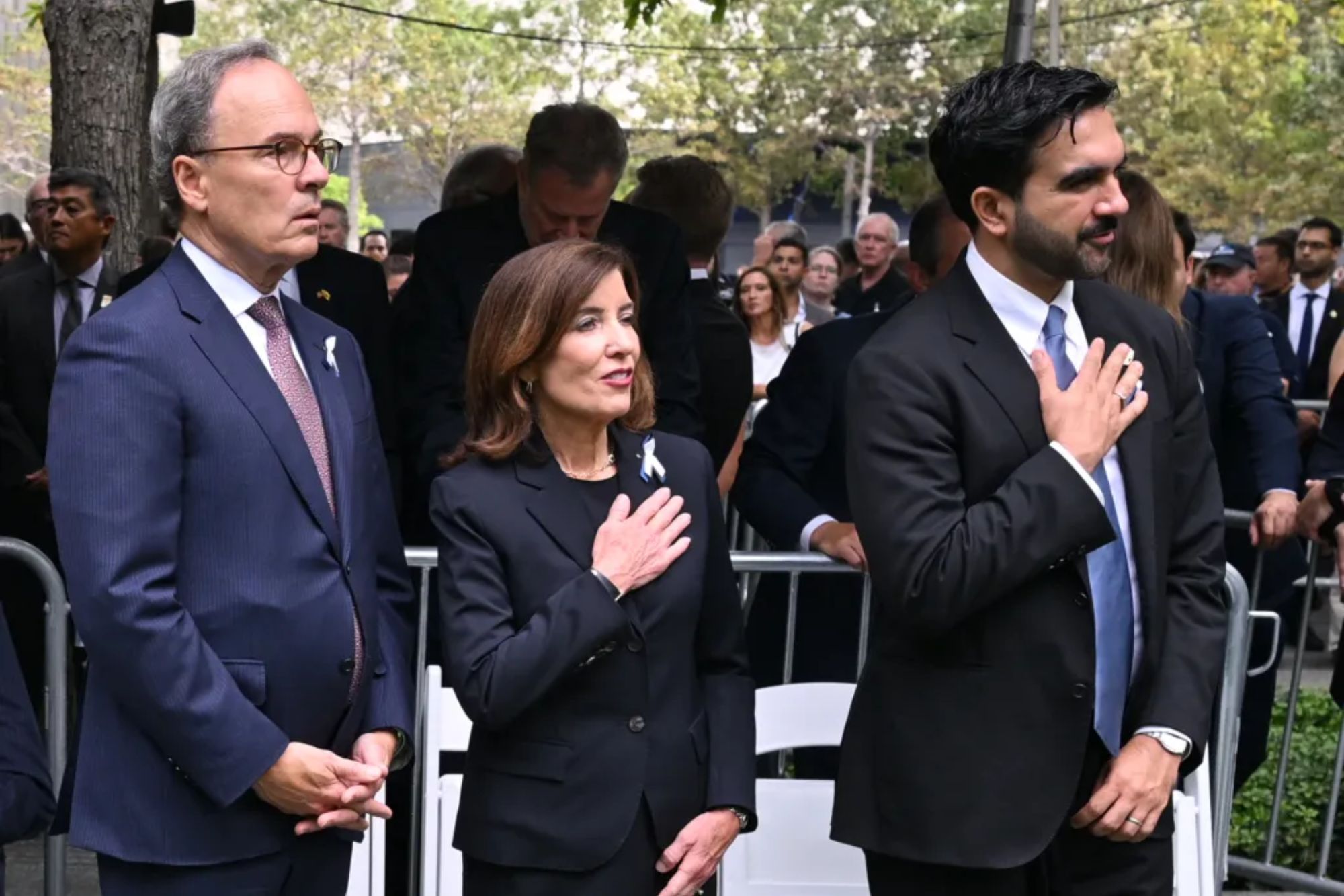 Gov. Kathy Hochul leaves 9/11 Ground Zero ceremony early to appear on cable news show