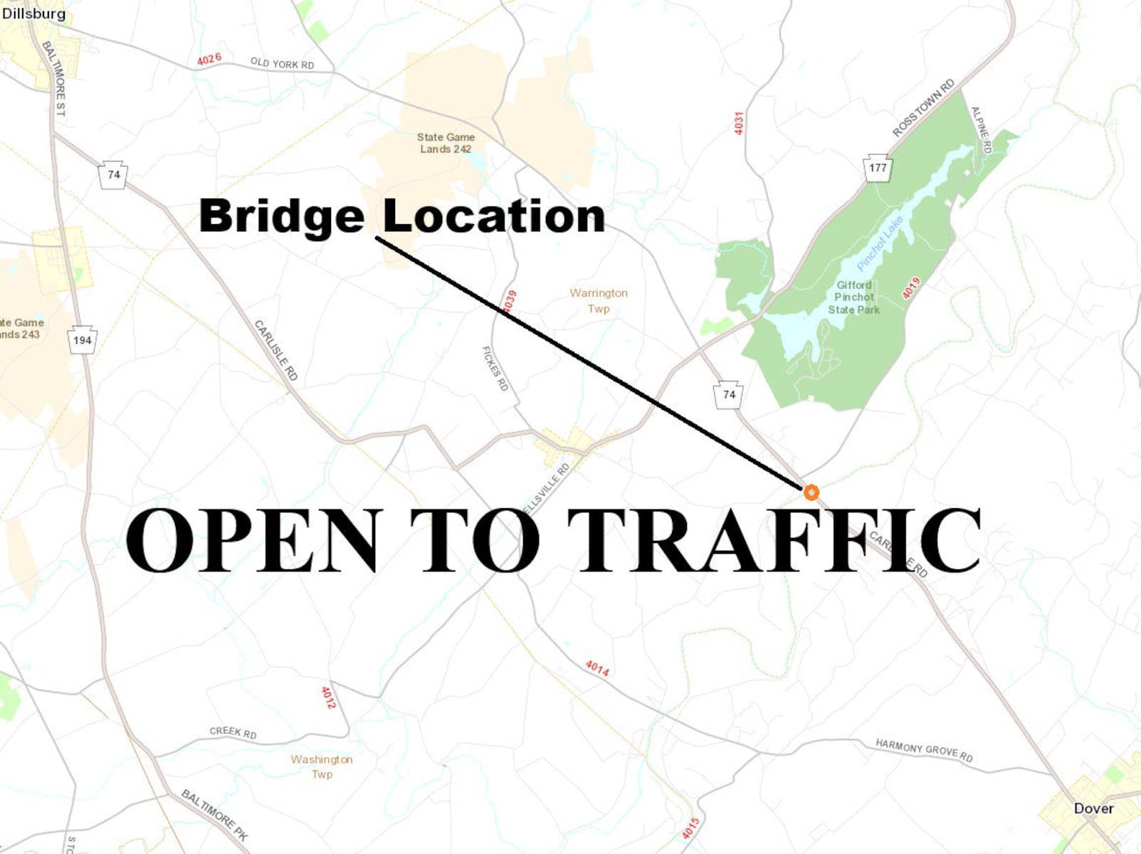 Route 74 bridge over Conewago Creek reopens after 8-month closure