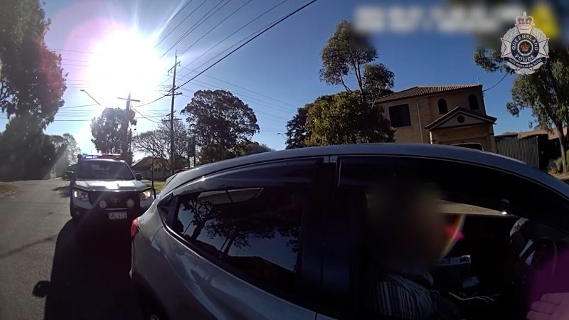 VIDEO: Driver gets pulled over after using knees to steer while buttering bagel, police say