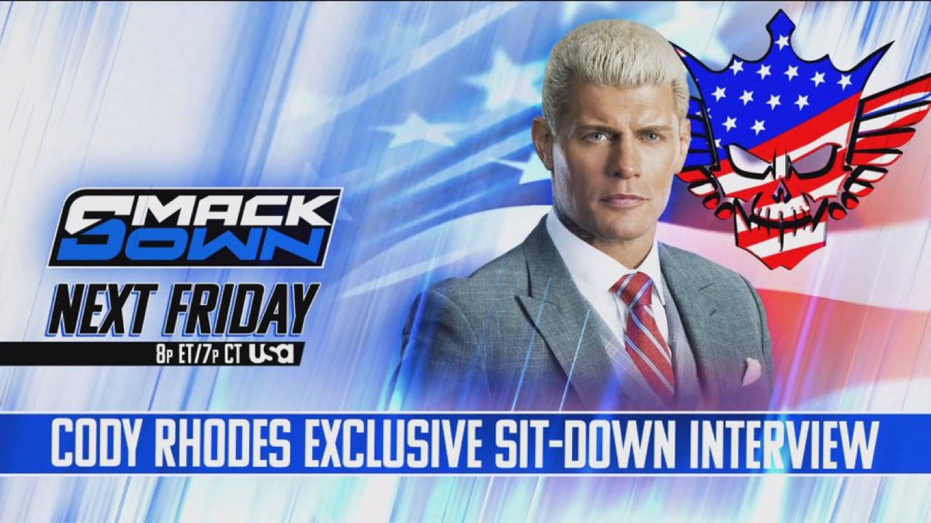 Cody Rhodes Sit-Down Interview, Money In The Bank Qualifiers Set For 9/18 WWE SmackDown
