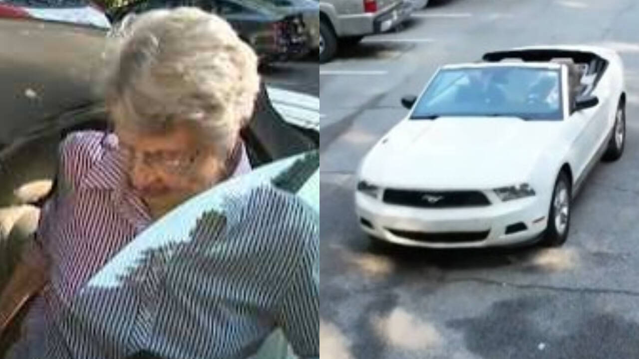 At 100, Barbara Haig still drives her Mustang, putting caution before age
