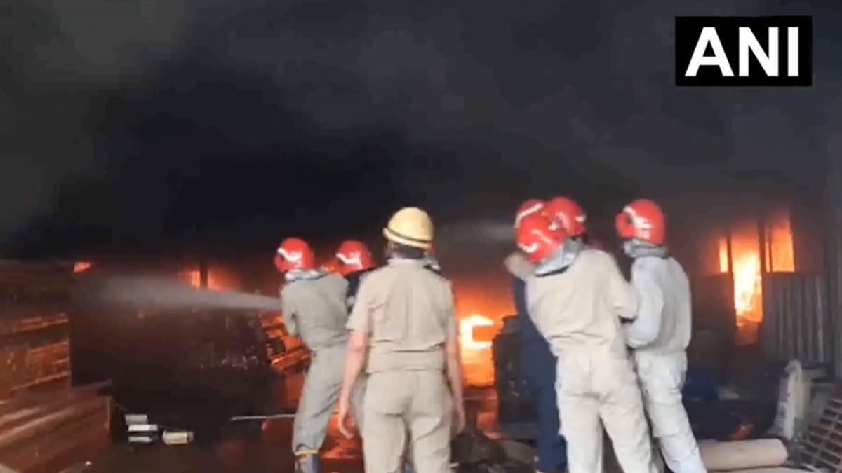 Fire breaks out at godown in Delhi’s Dallupura, black smoke visible across city