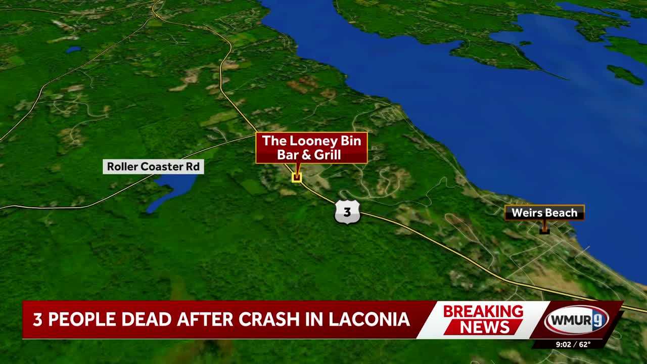 3 people dead after overnight crash in Laconia