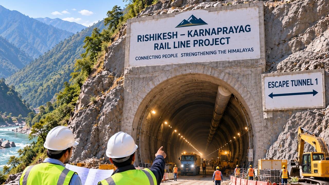 Char Dham rail boost: Rishikesh-Karnprayag line hits 41 tunnel breakthroughs
