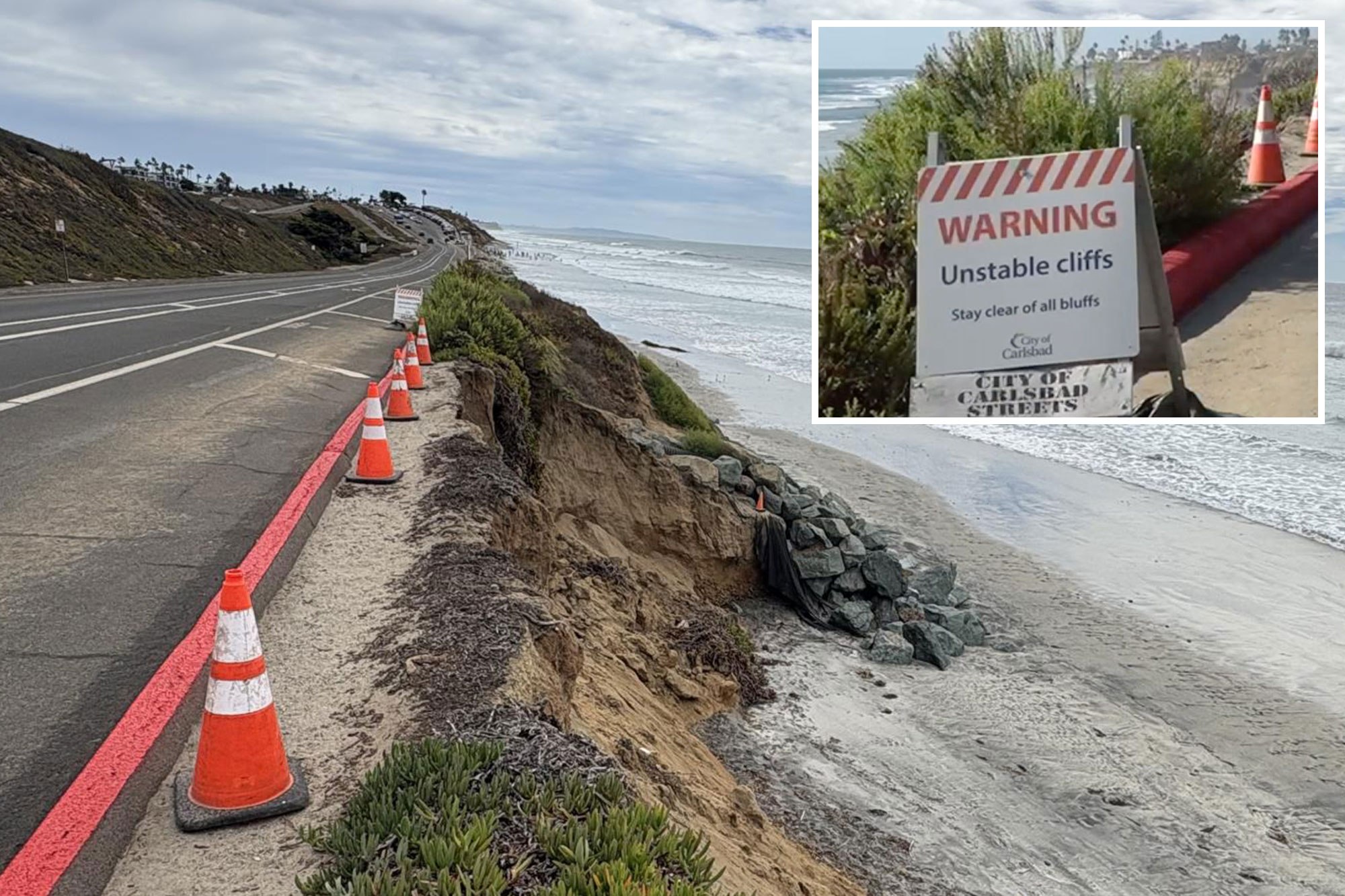 Carlsbad declares emergency as historic cliffs teeter on collapse ahead of super El Niño
