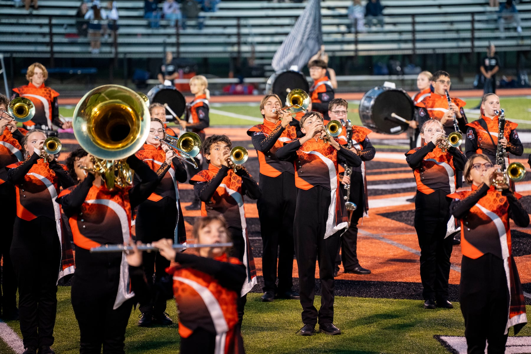 Marching bands: The Belding Black Knights perform at halftime