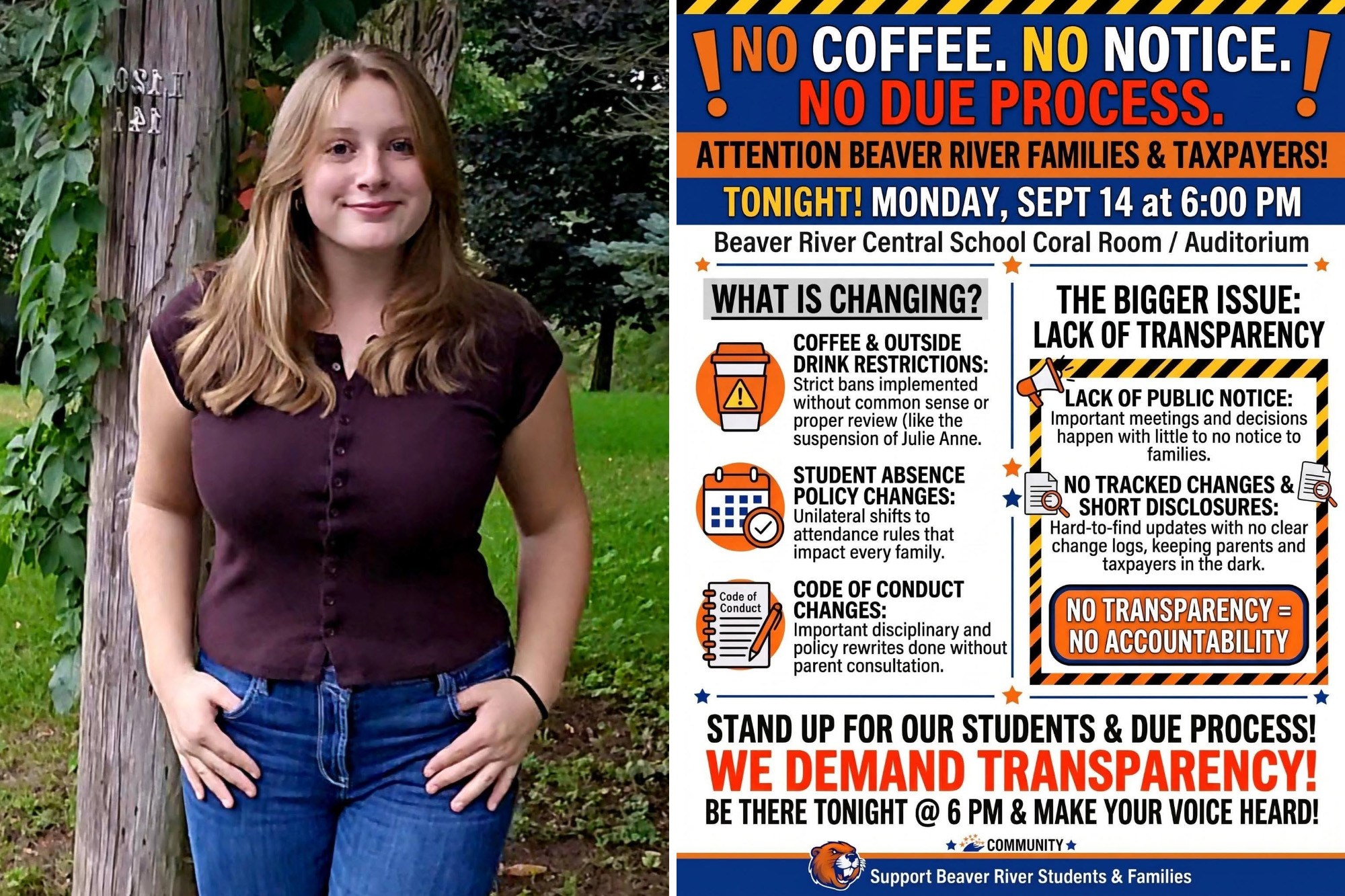 NY high school senior suspended for bringing coffee cup to class demands district revoke new rule