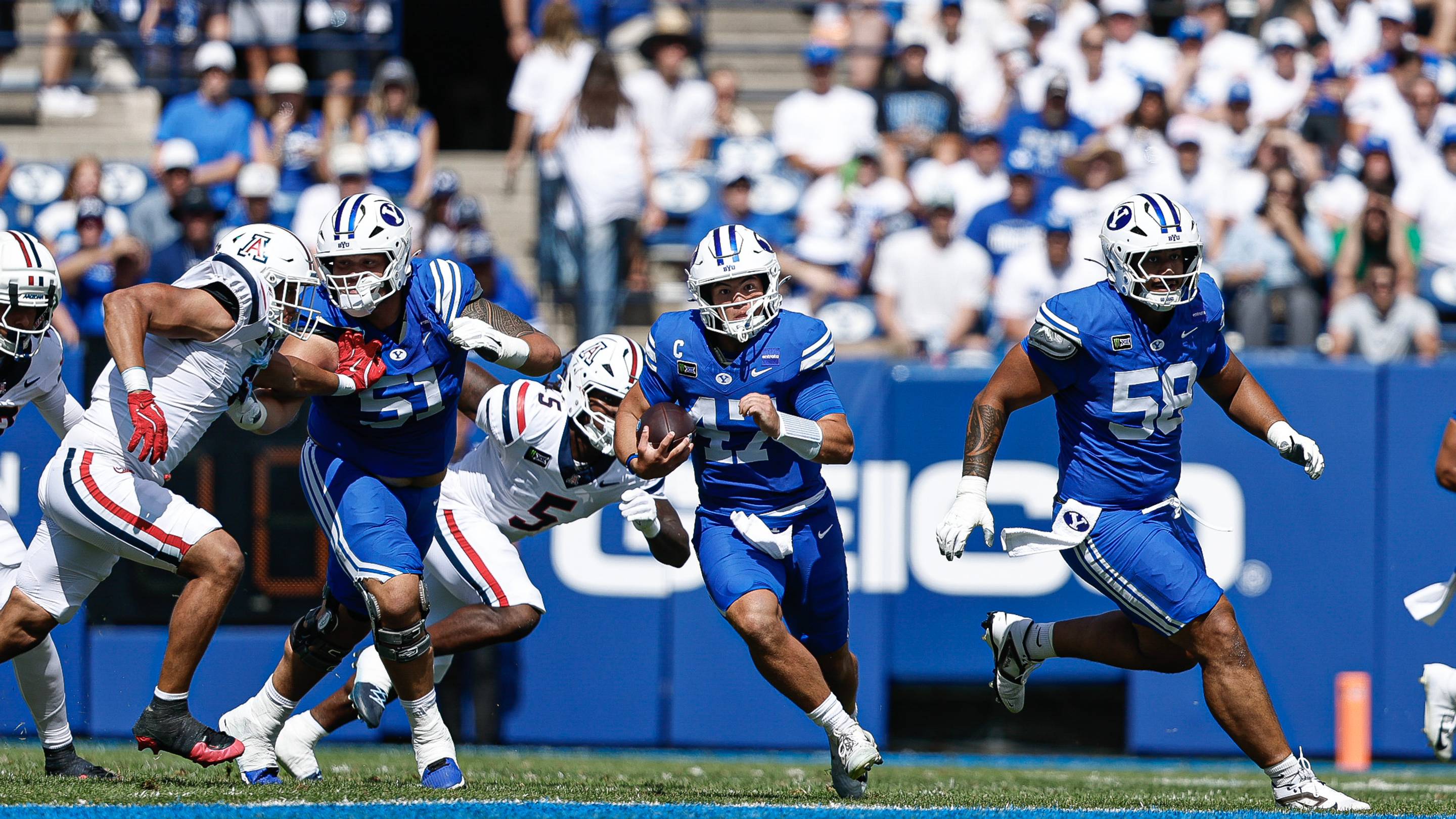 Film Review: BYU's Bear Bachmeier Impresses Against Relentless Arizona Pass Rush