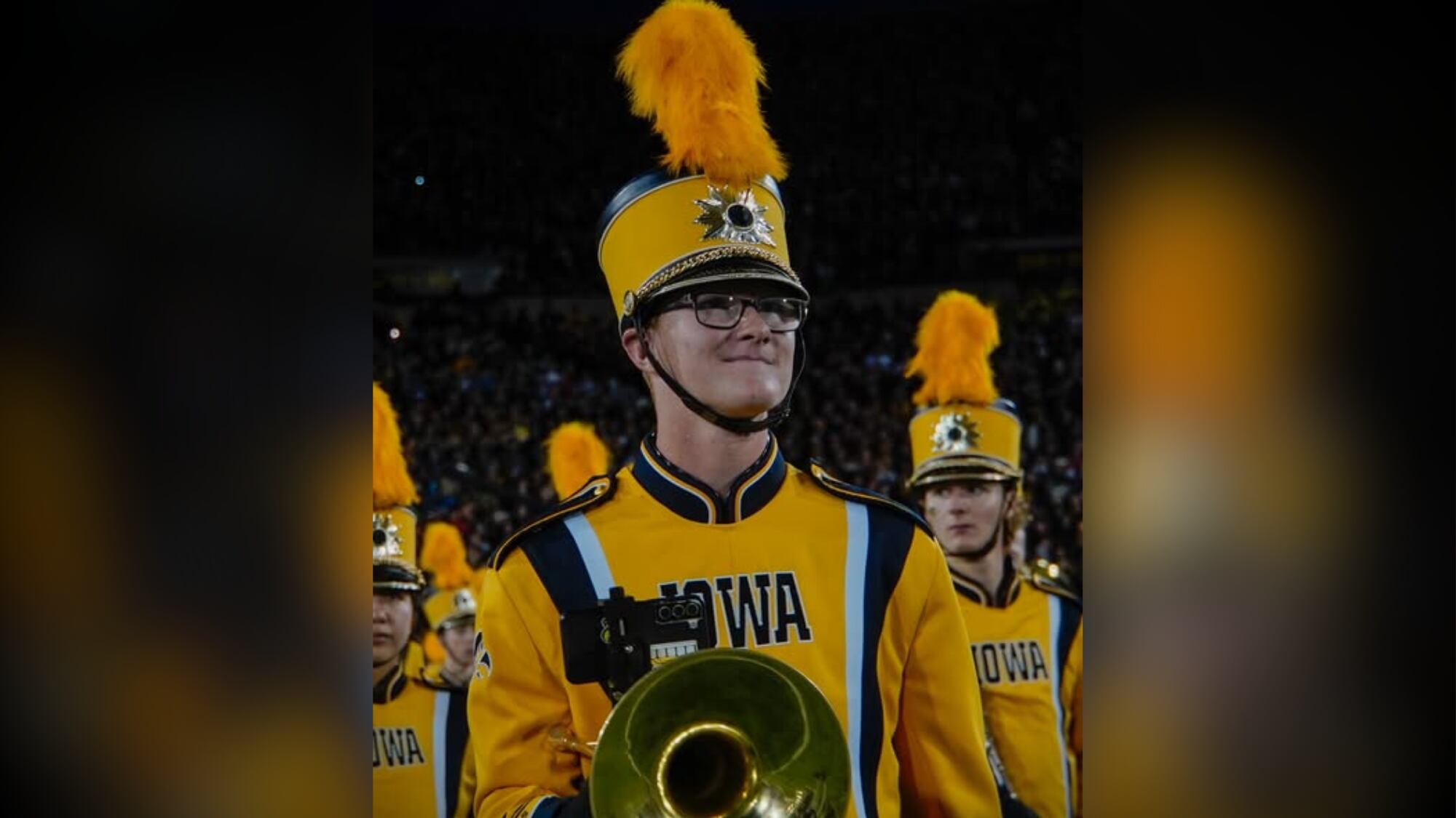 Iowa marching band pays tribute to member who collapsed and died during season opener