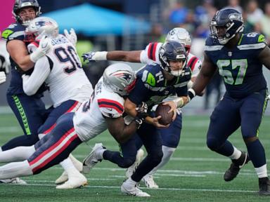 Seahawks' Sam Darnold has a soft tissue injury and the timeline for his return is unclear