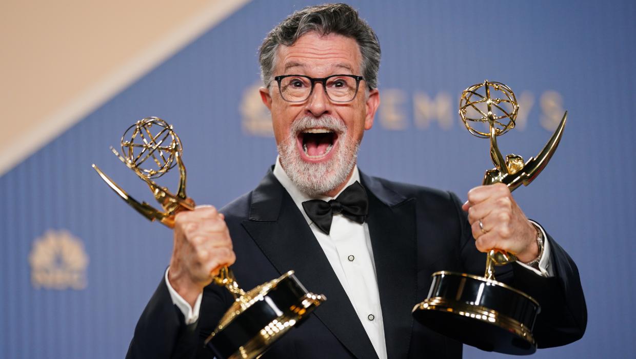 ‘I woke up in NZ yesterday’: Stephen Colbert’s long haul trip to the Emmys