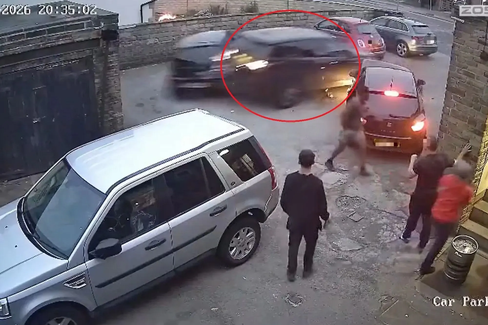 Terrifying moment road rage driver, 42, ploughs into busy pub & parked cars in row over woman – as he’s jailed
