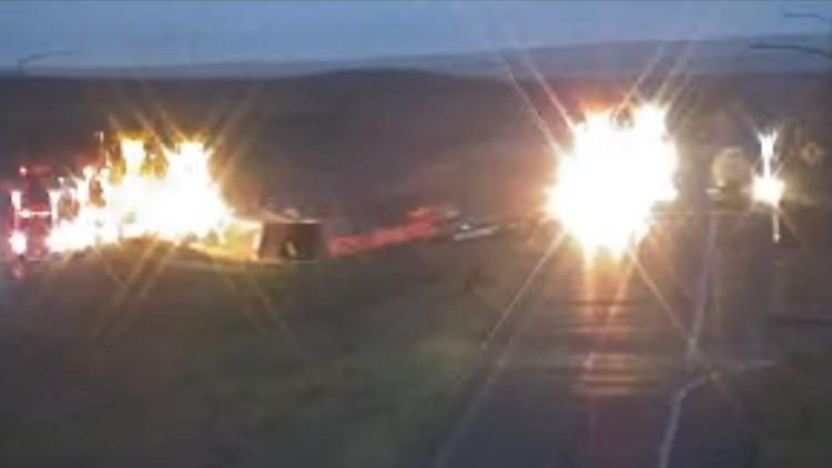 Cattle trailer crash closes I-76 in northeast Colorado