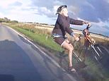 Moment grandmother is sent flying and left with catastrophic injuries after a driving instructor ploughed into the back of her bicycle