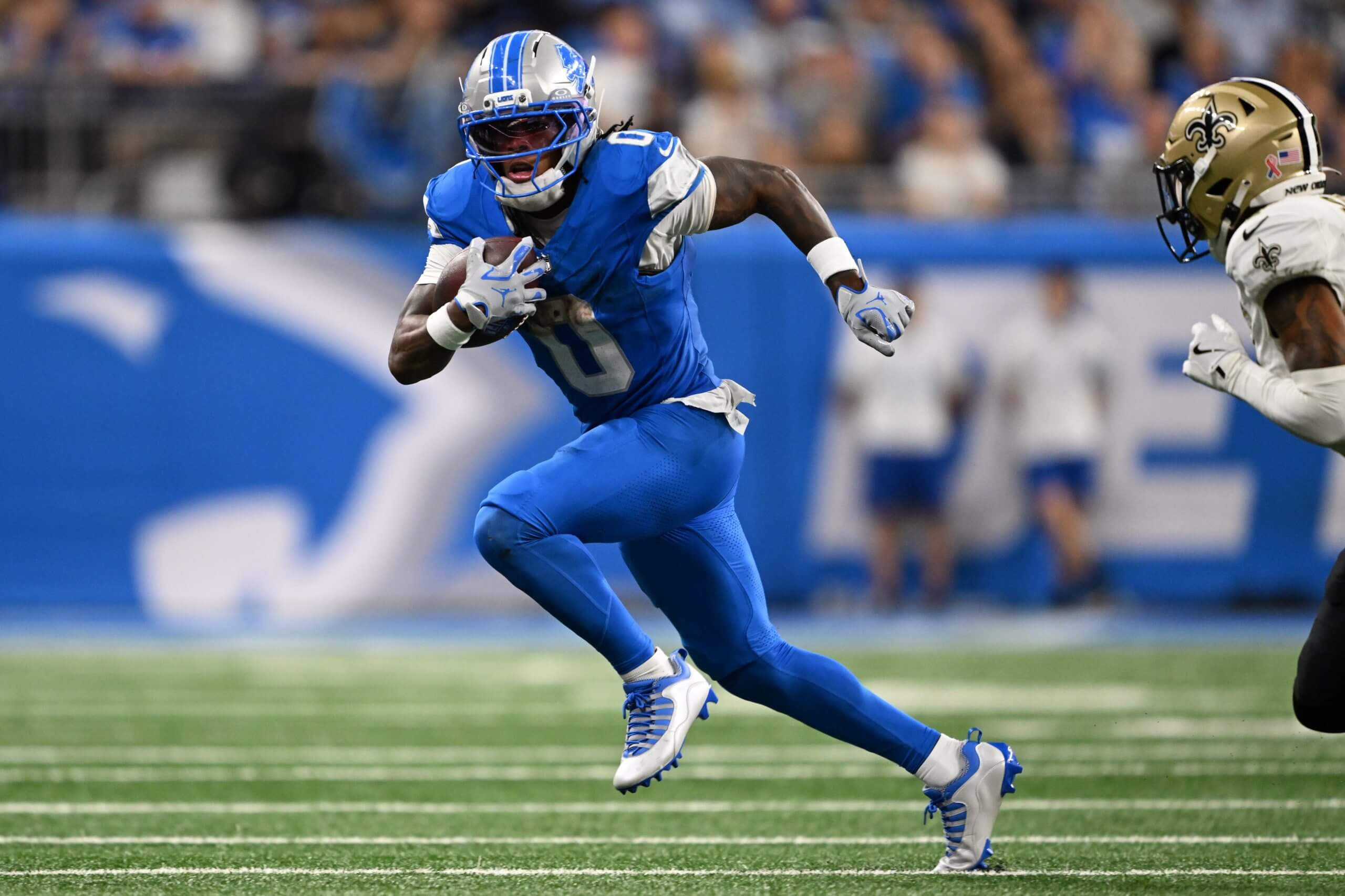 Lions offensive rewind: Jahmyr Gibbs’ 34 touches, and O-line wrinkles on his 2 TDs