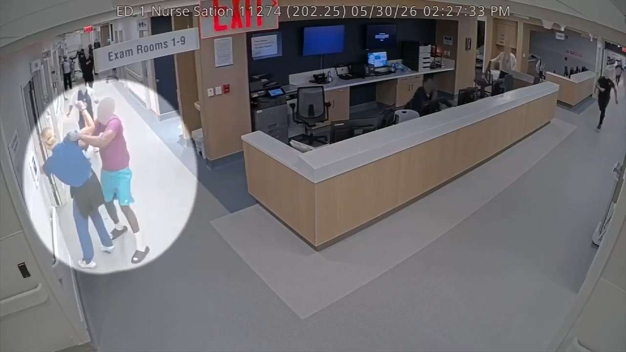 Surveillance video shows chilling attack by man on ER nurse, staff at Jackson Memorial Hospital