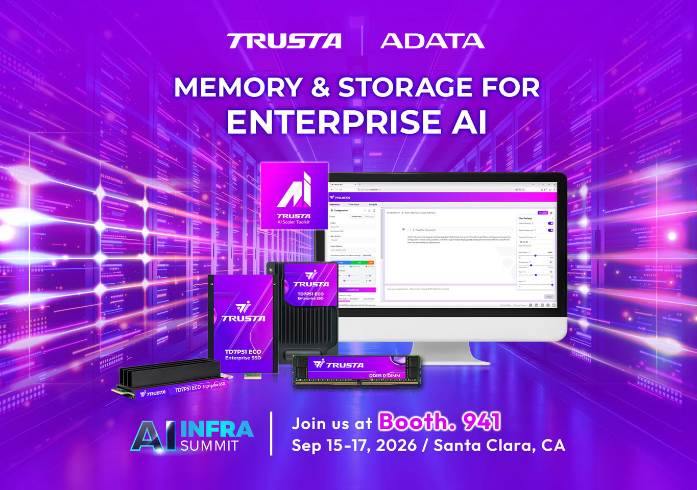 (PR) ADATA TRUSTA Redefines AI Scalability with AI Scaler Extended Memory Solution at AI Infra Summit 2026