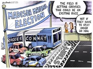 Race is on for mayor of Madison in Phil Hands cartoon
