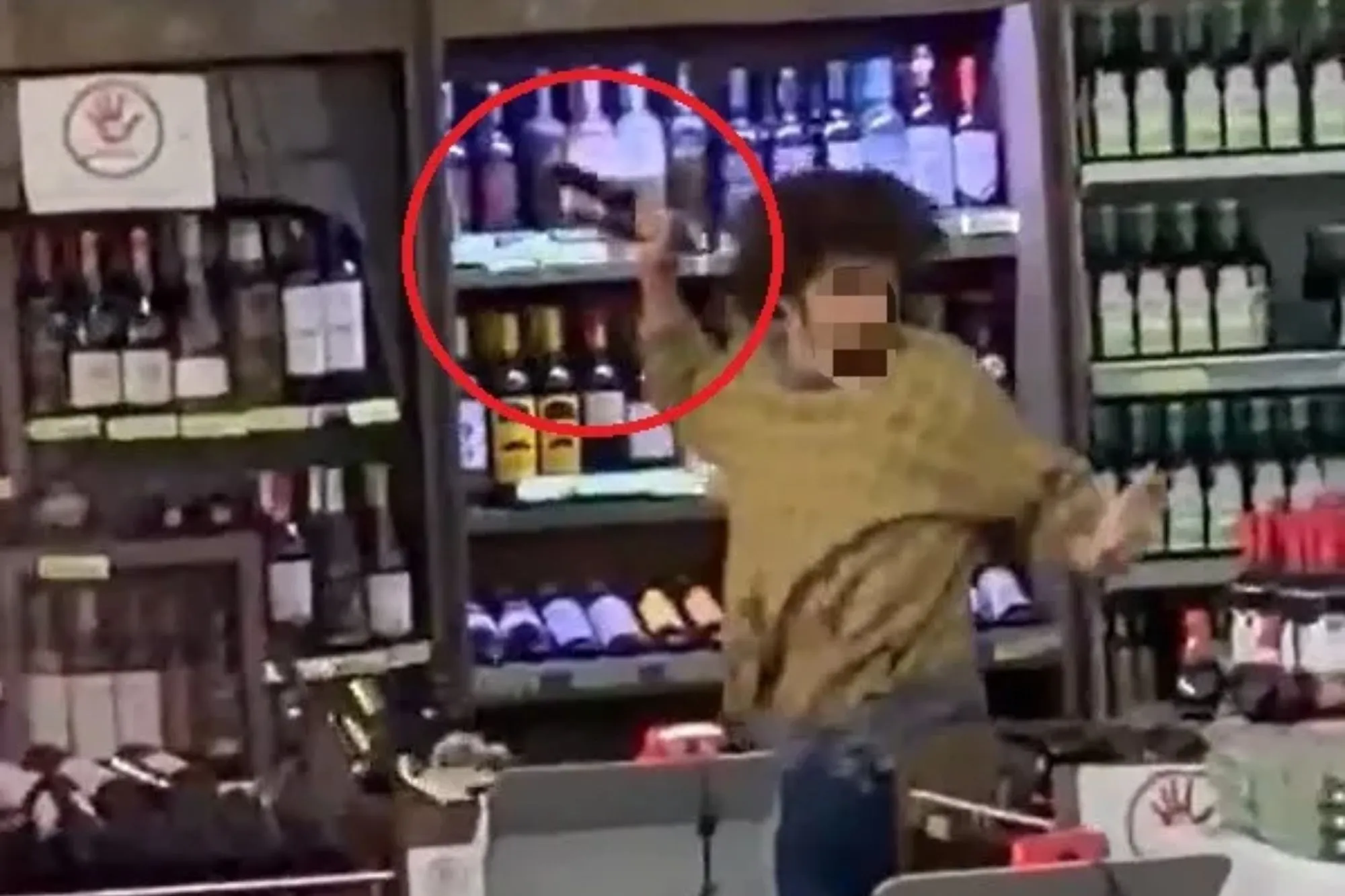 Moment furious shopper smashes up £9,000 worth of wine in shocking rampage after his card was declined