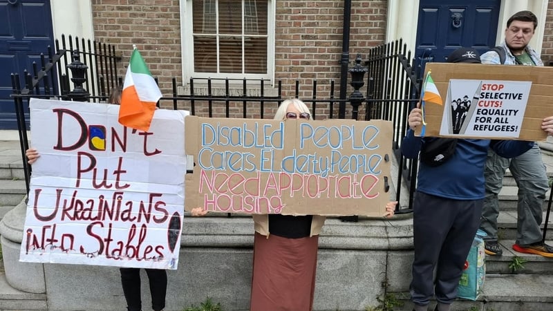 Vulnerable Ukrainians protest move from Citywest Hotel