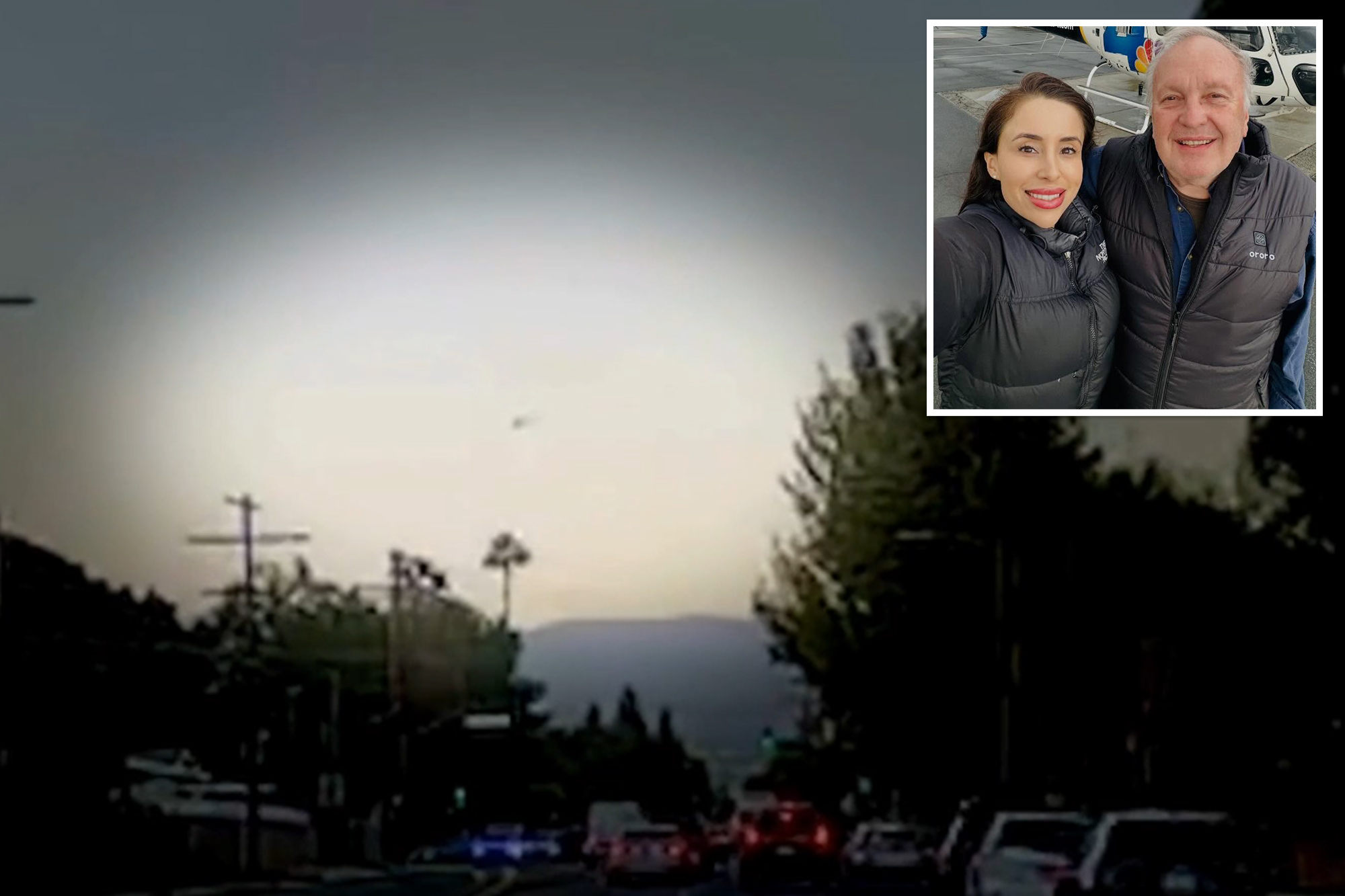 Terrifying new dashcam footage shows moment doomed NBC helicopter falls out of the sky