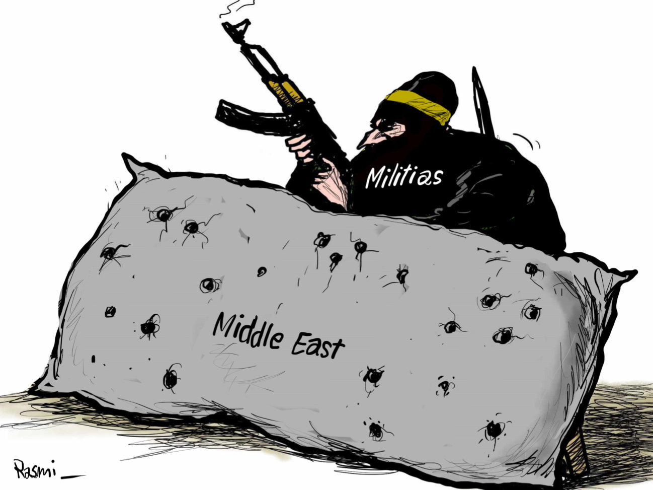 Cartoon by Amjad Rasmi. (Courtesy of Asharq Al-Awsat)