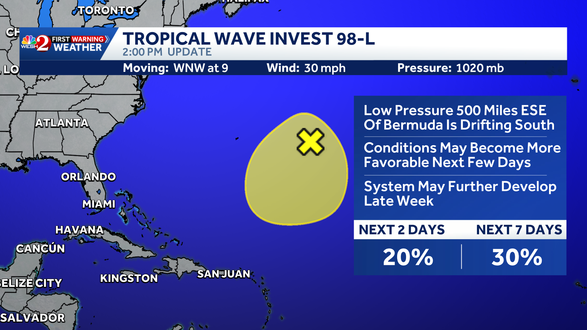 Tracking Invest 98-L: Maps, spaghetti models