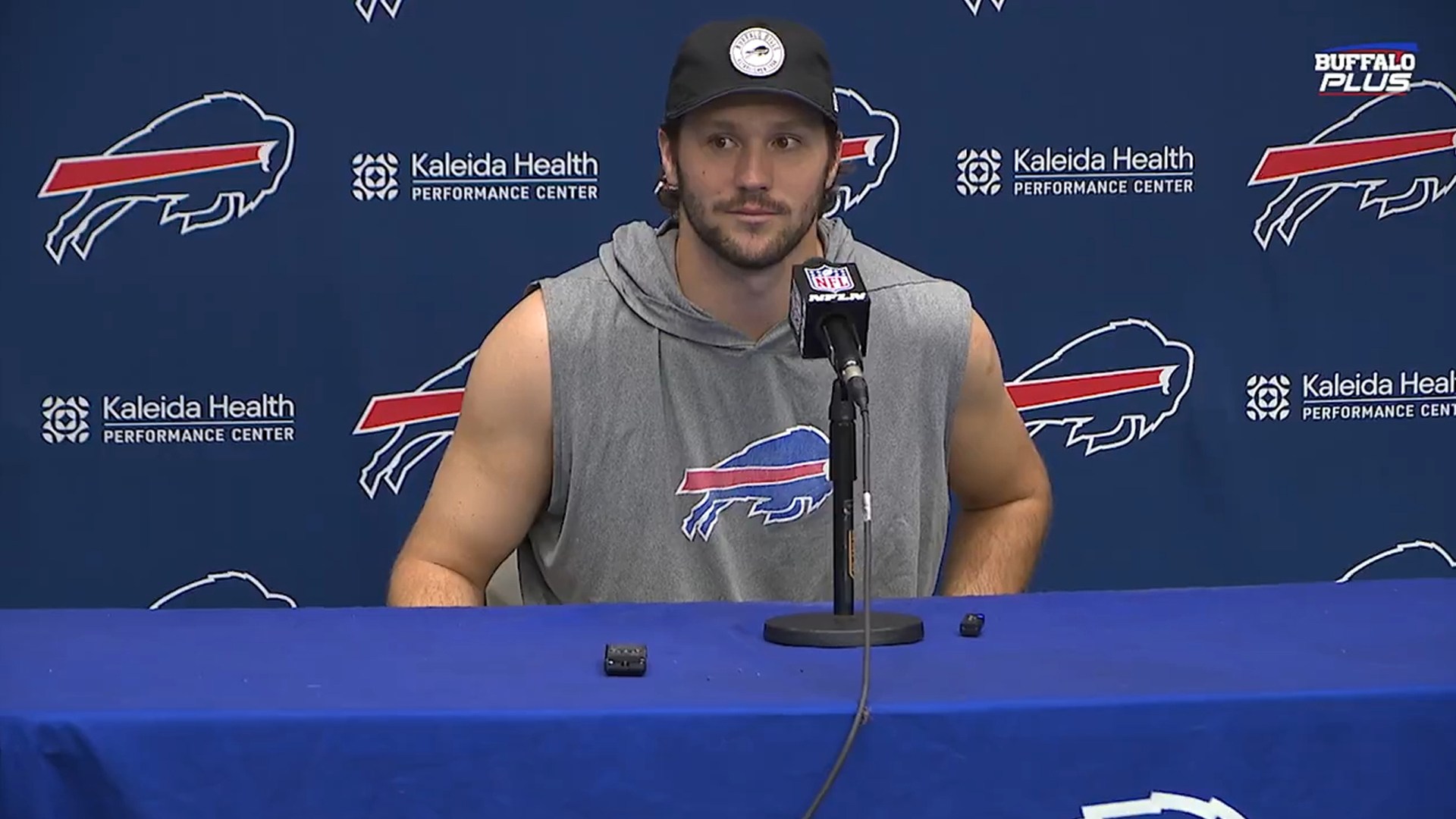 ‘I don’t like that’ – Squirming Josh Allen interrupted by terrifying-looking spider during Bills press conference