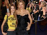Sienna Miller is supported by her daughter Marlowe, 14, as she proudly watches during her red carpet appearance at her War premiere