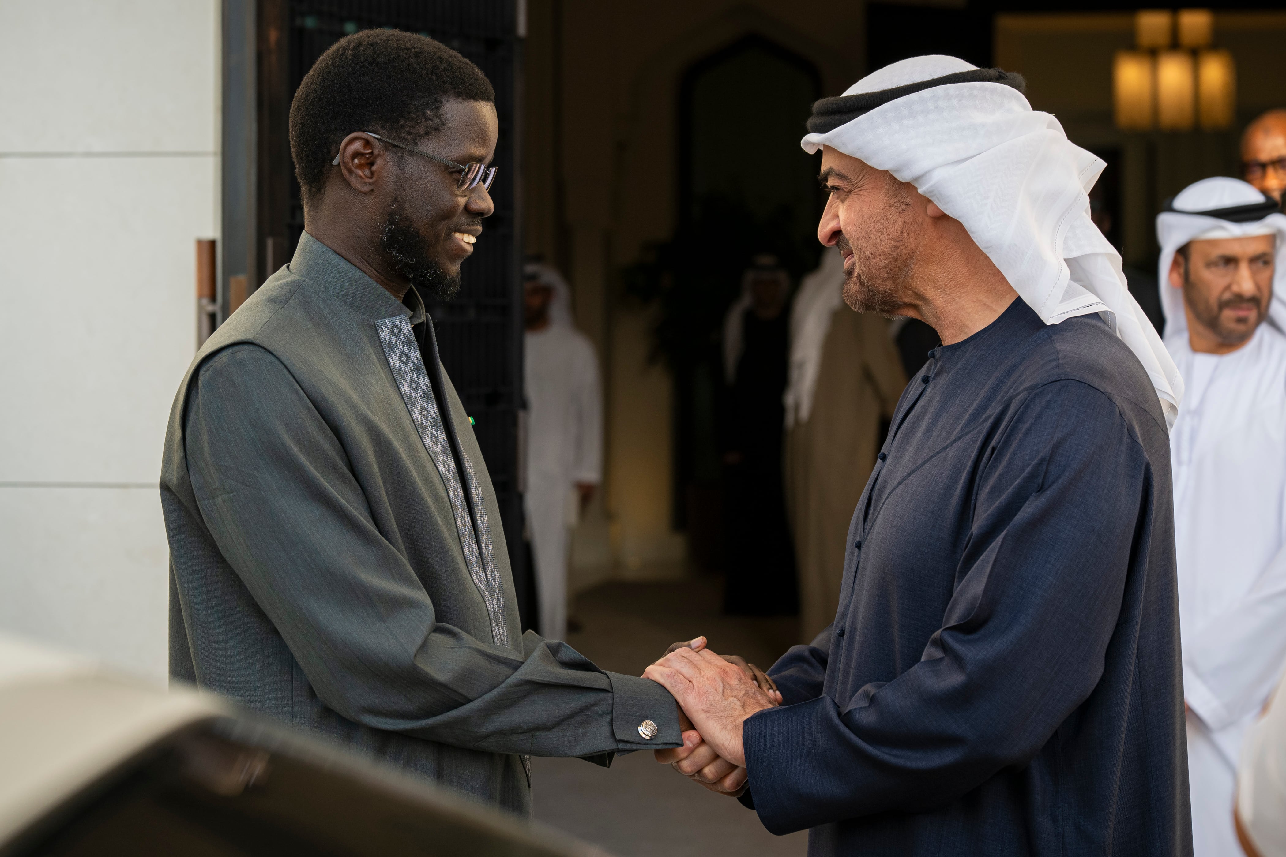 President Sheikh Mohamed receives Senegal leader Bassirou Diomaye Faye in Abu Dhabi