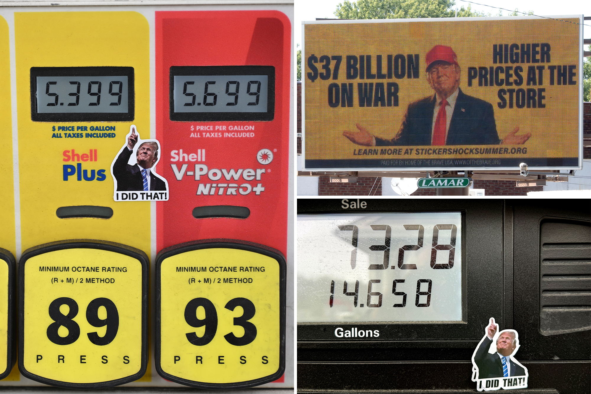 Trump ‘I did that’ stickers pop up on gas pumps, four years after Biden got the same treatment