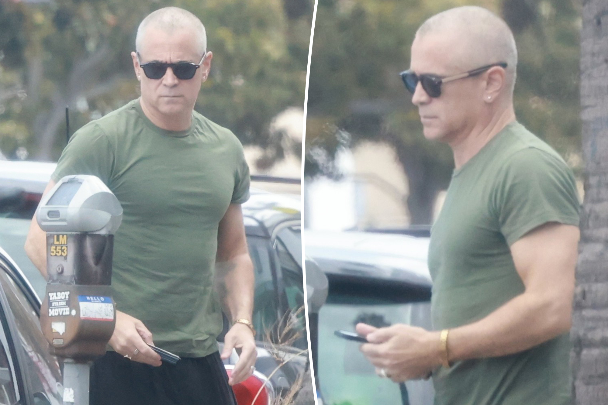 Colin Farrell shocks with newly shaved head in LA
