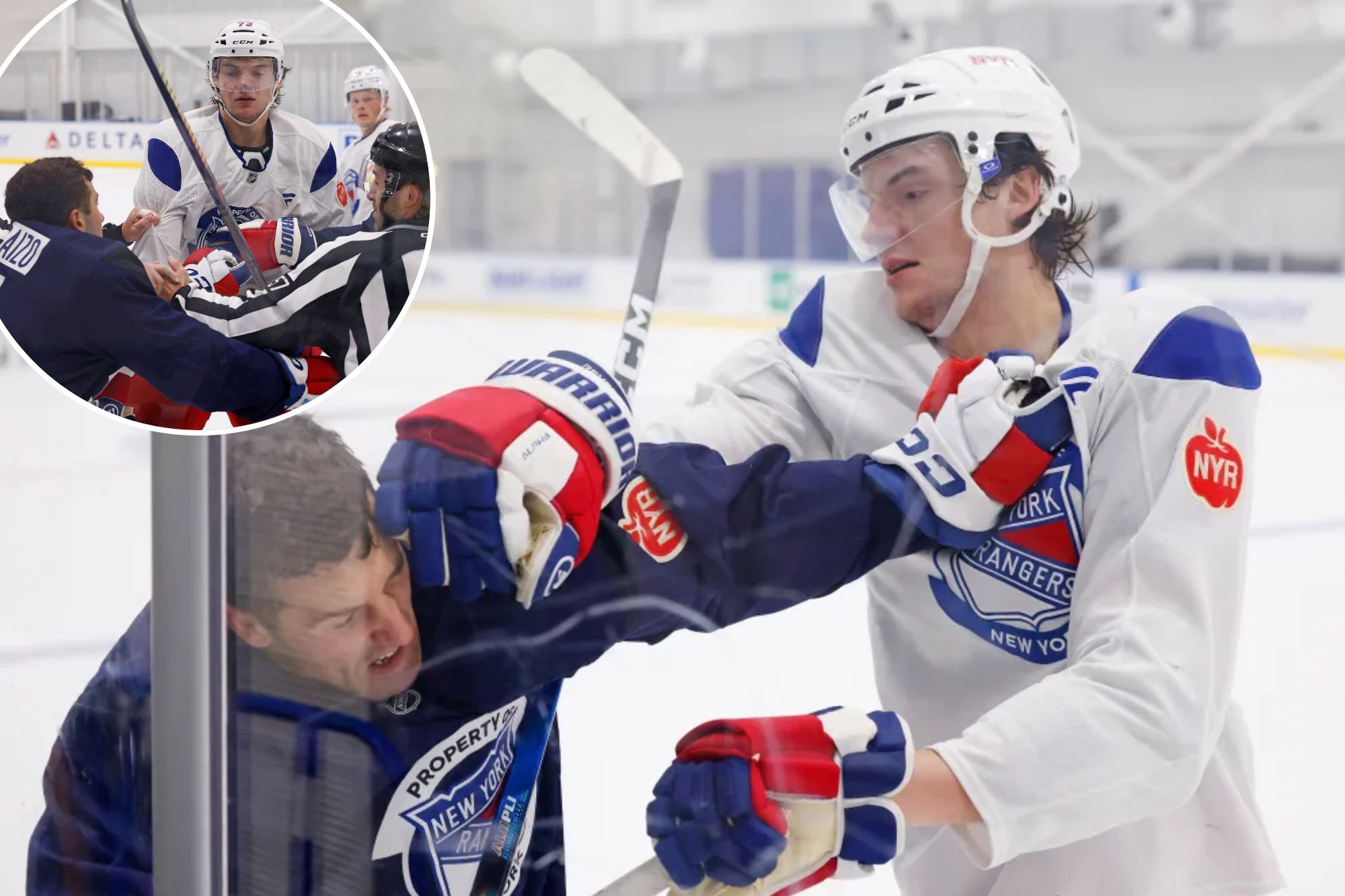 Matt Rempe gets into heated skirmish in Rangers’ first scrimmage