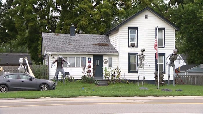 Redford Township homeowner fights to keep longtime skeleton display up year-round