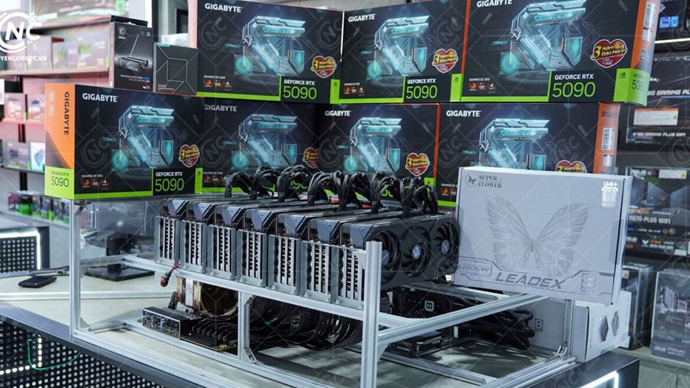 RTX 5090s are going for as much as $9000, as AI server builders reportedly buy Nvidia's flagship by the pallet, but the photos behind the story may be AI-generated