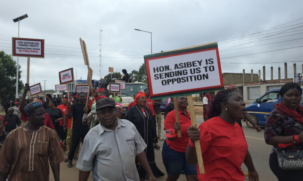 Kwadaso NDC supporters demonstrate to demand removal of MCE