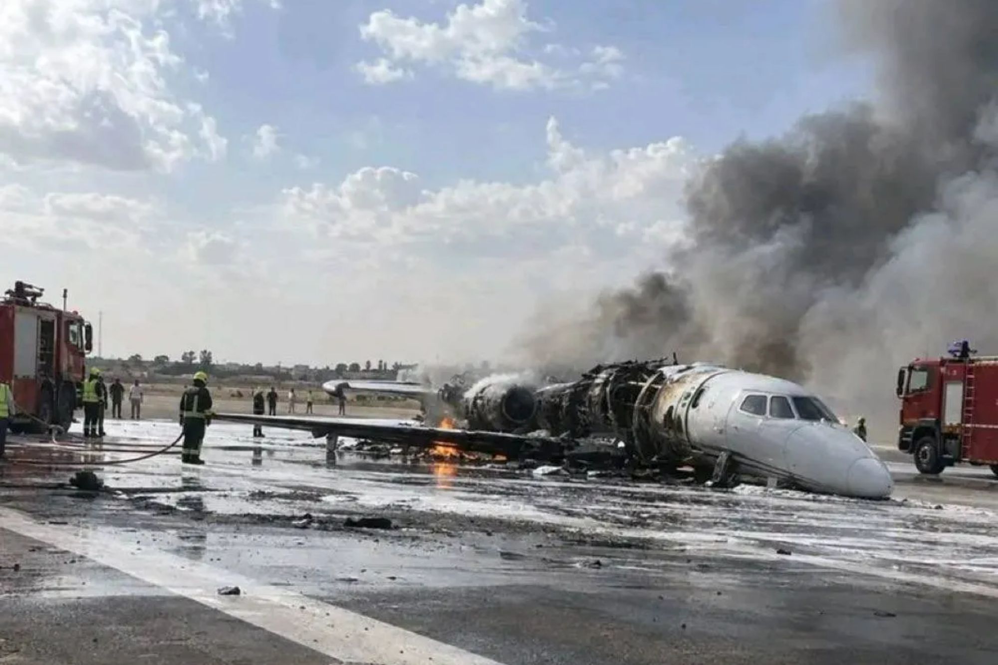Both pilots of plane that crashed in fireball after veering off runway while landing at airport ‘were DRUNK’