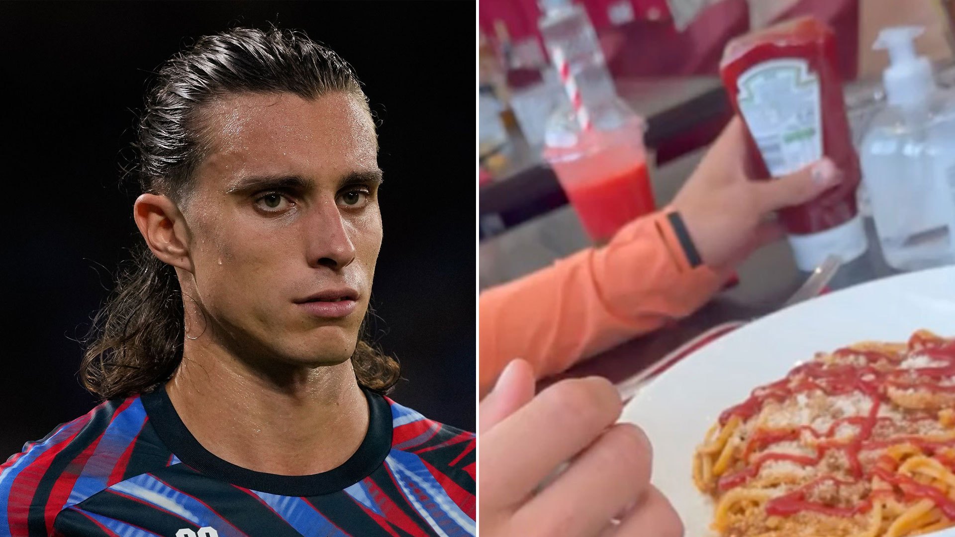 Italy international Riccardo Calafiori shames Arsenal team-mate for putting KETCHUP on his pasta