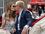 Amy Childs takes inspiration from Katie Price as she parades down Essex high street in a Cinderella-style horse-drawn carriage ahead of second wedding to Billy Delbosq