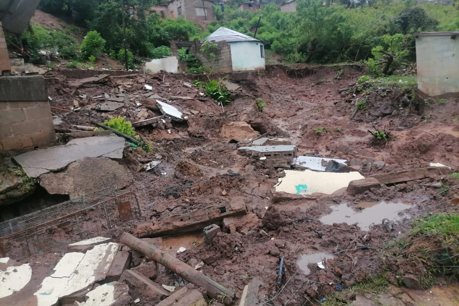 Emergency responders dealing with mudslides and flooding as rain batters Durban