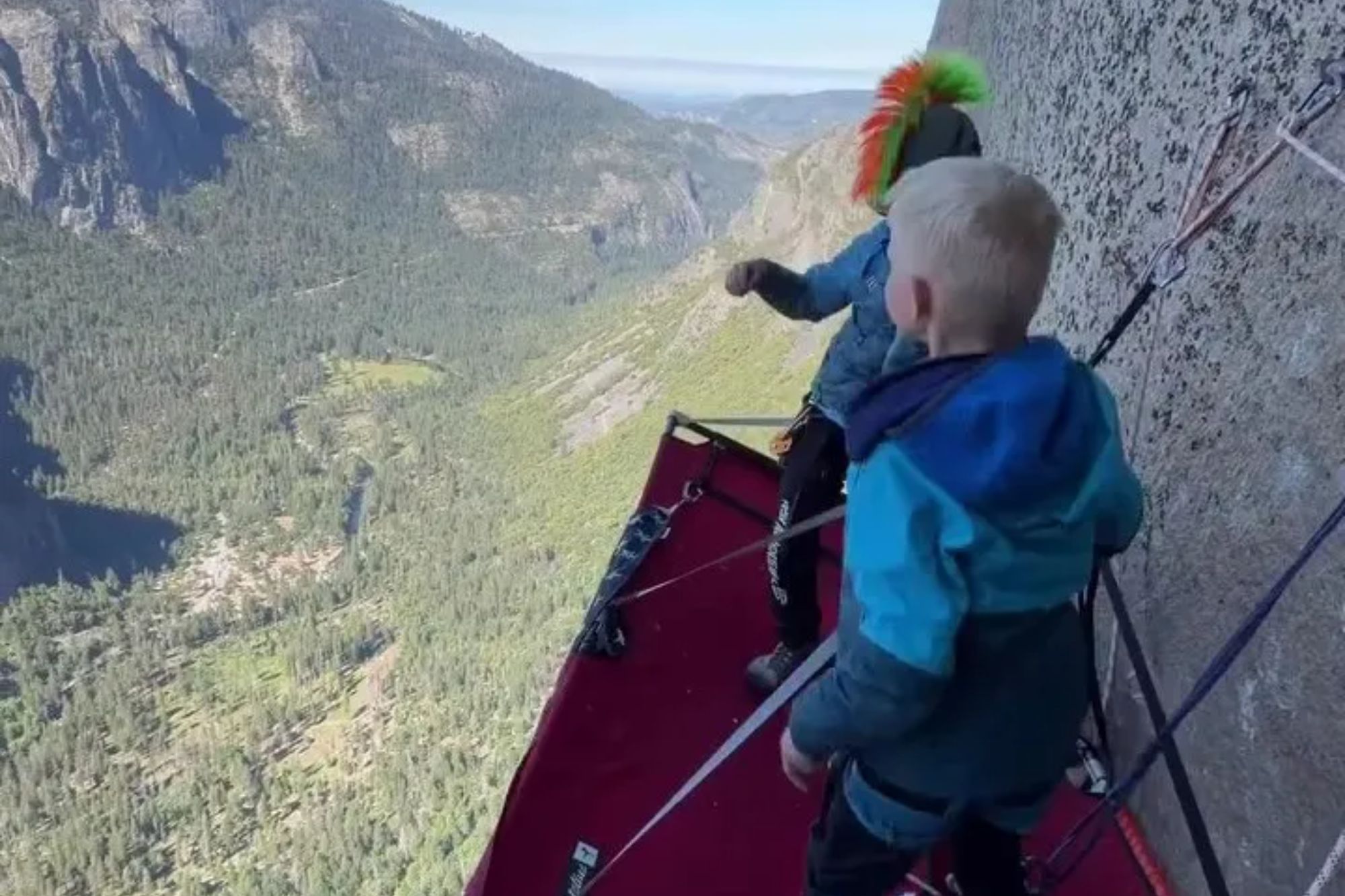 Influencer slammed as ‘most irresponsible parent’ after heart-stopping video of 7 and 9-year-old sons climbing mountain
