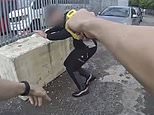 Moment Taser-wielding police officer commandeers Nissan Micra to catch fleeing criminal after low-speed chase