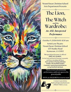 Mount Paran to have special ASL production of The Lion, The Witch and the Wardrobe