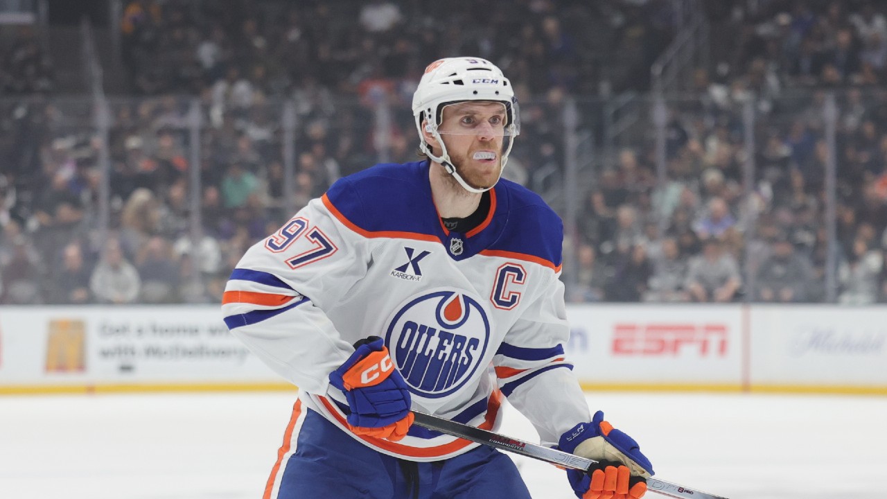 Connor McDavid appears shaken up after hit during training camp