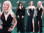 Christina Aguilera, 45, wows in a plunging black gown as she joins youthful Eva Herzigová, 53, and Monica Bellucci, 61, at Prince Albert II of Monaco Foundation gala