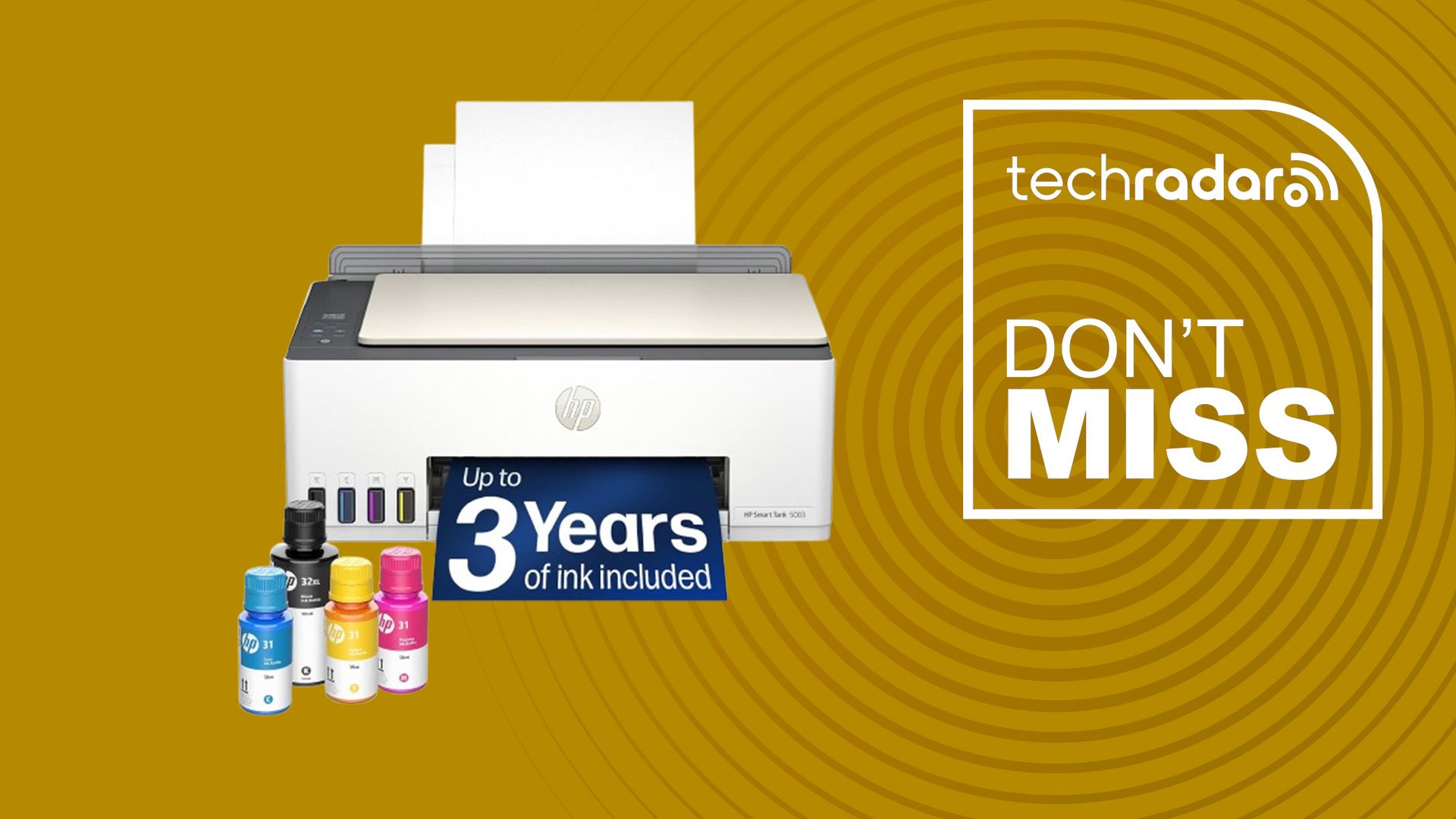 HP's cartridge-free Smart Tank 5003 all-in-one printer with 3 years' free ink drops to $170 at Amazon