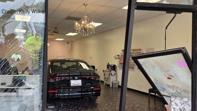 CAUGHT ON CAMERA: Car crashes into St. Peters nail salon
