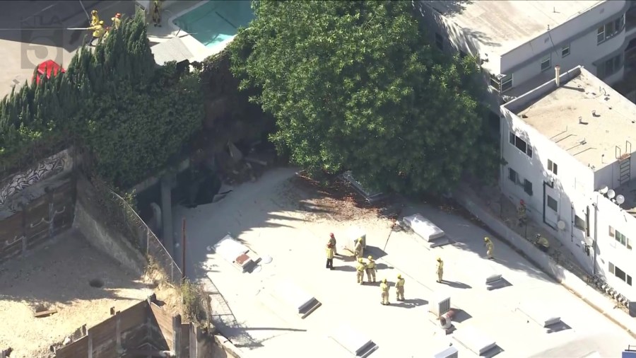 Partial hillside collapse damages home in Hollywood Hills