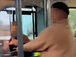 Bus driver is 'attacked and thrown out of his vehicle' before 'robber' smashes into multiple cars while driving on the wrong side of the road
