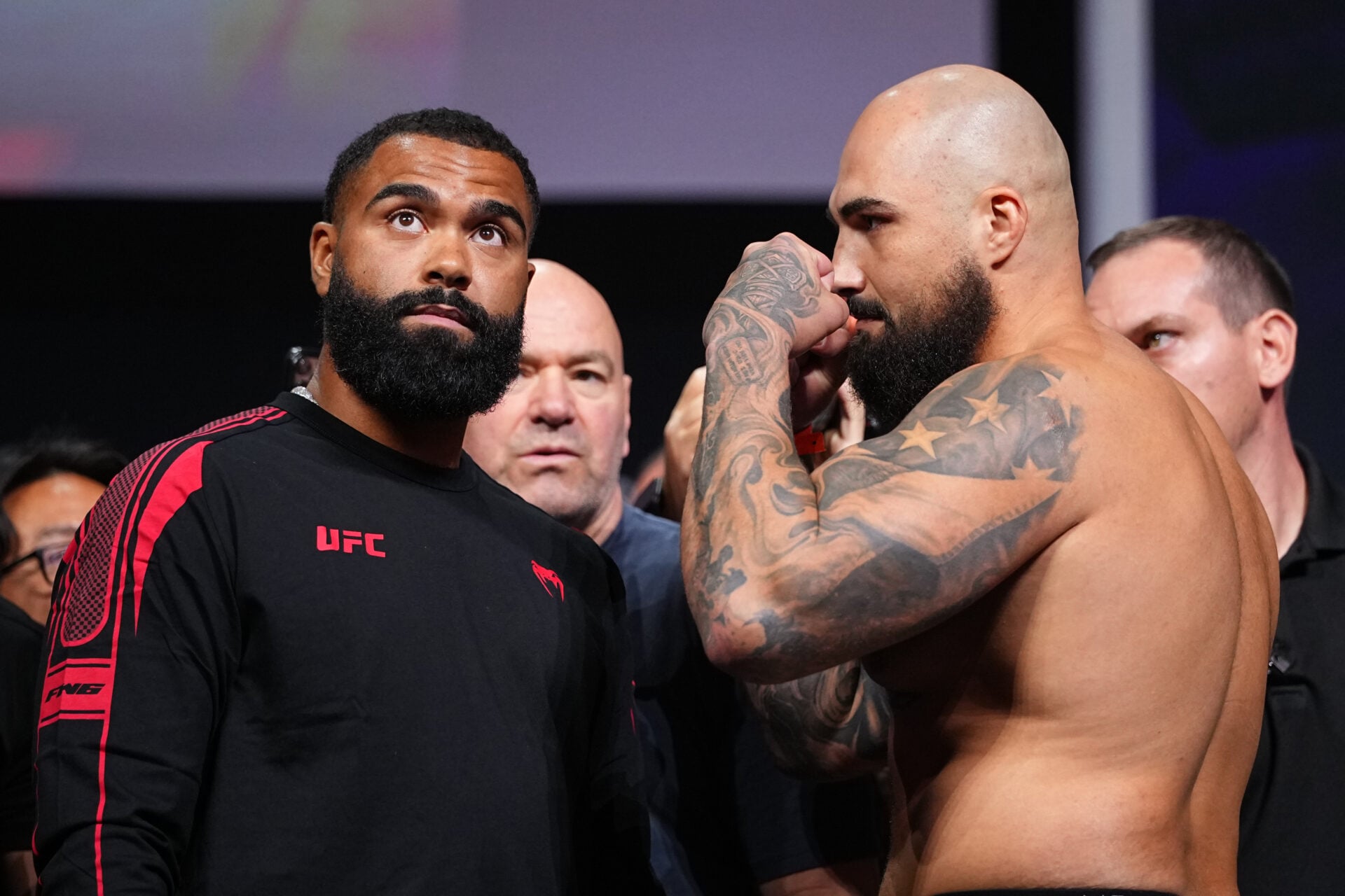 Gable Steveson channels Jon Jones and refuses to look at Sean Sharaf in awkward final UFC 331 face-off